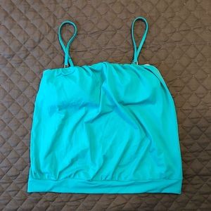 Venus Size 12 Blouson Bandeau Tankini Top in Aqua